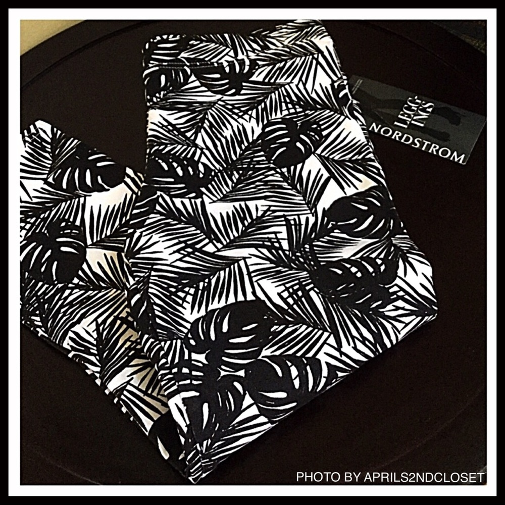 BLACK WHITE PRINT CAPRI CROP LEGGING A3C - Picture 3 of 7